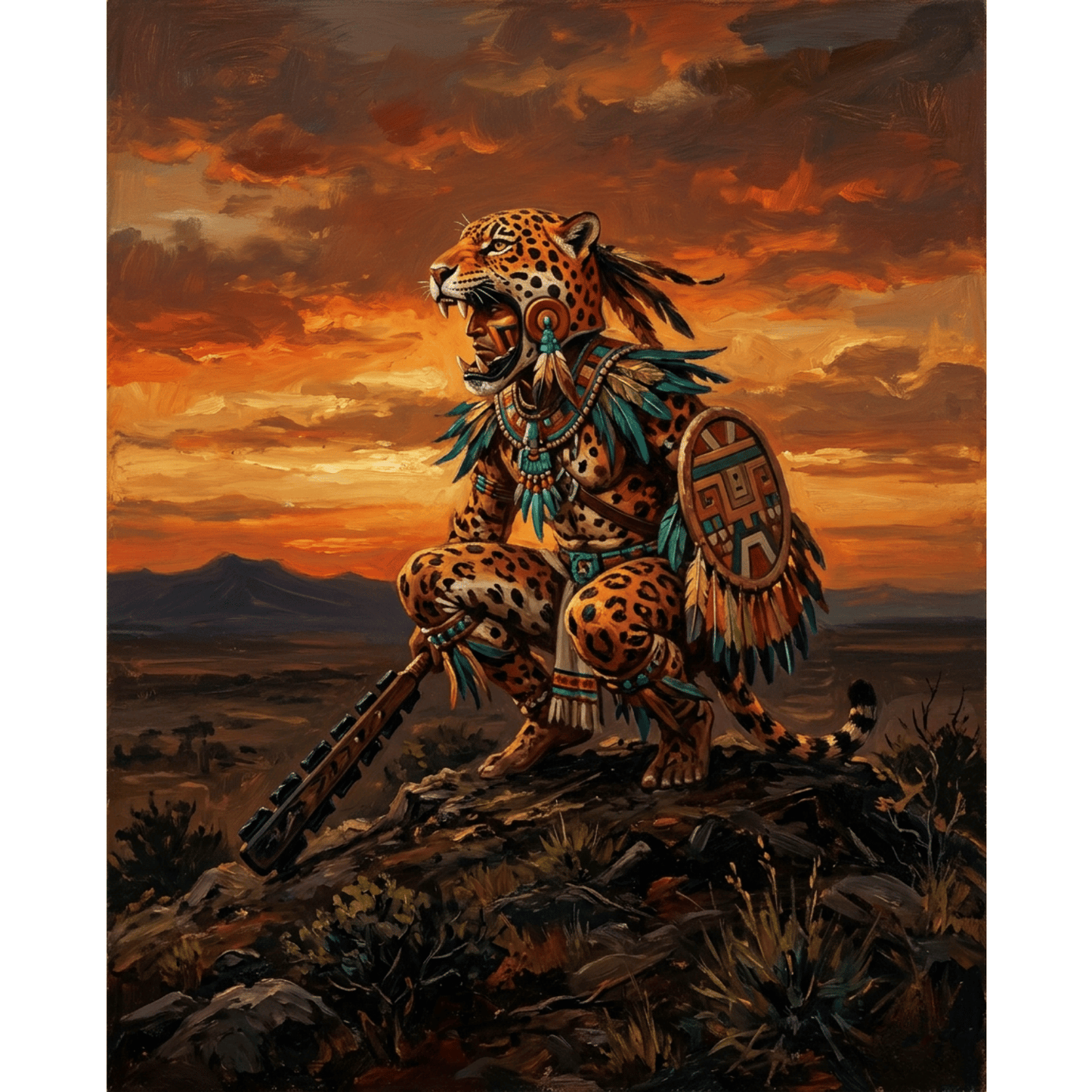 Jaguar Warrior Dusk PicturaNumbers