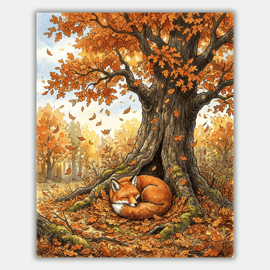 Sleeping Autumn Fox PicturaNumbers
