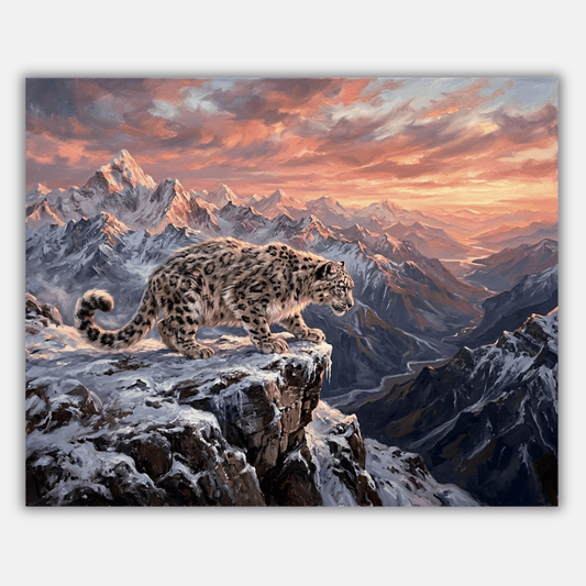 Snow Leopard Cliff PicturaNumbers