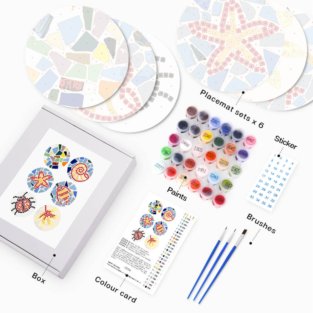Sea Tiles (6 Set) PicturaNumbers