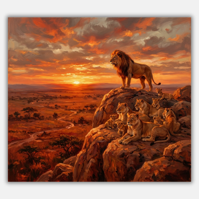African Lion Pride Sunset