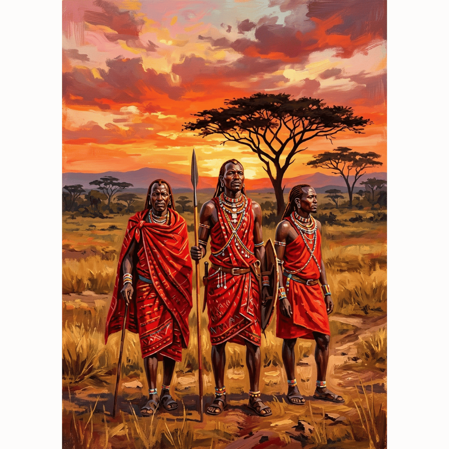 African Maasai Sunset PicturaNumbers