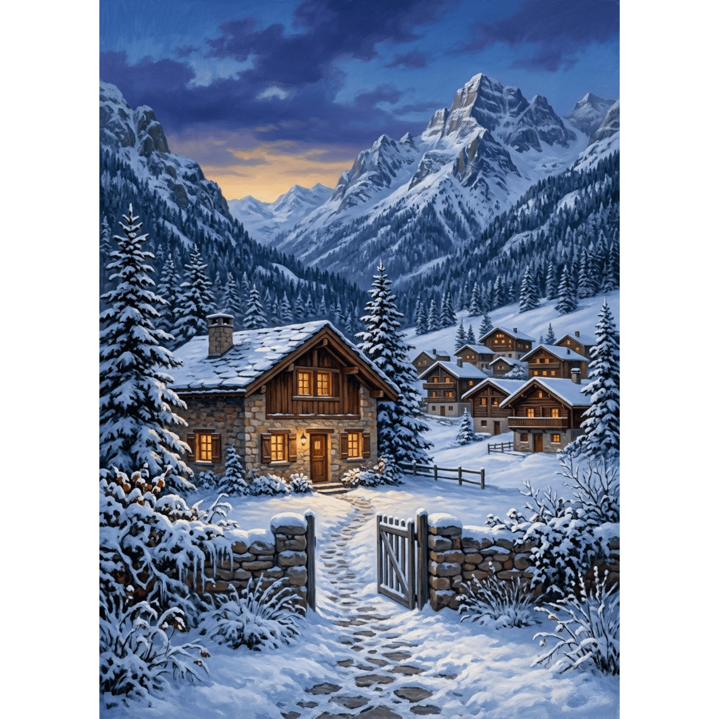Alpine Village Winter PicturaNumbers