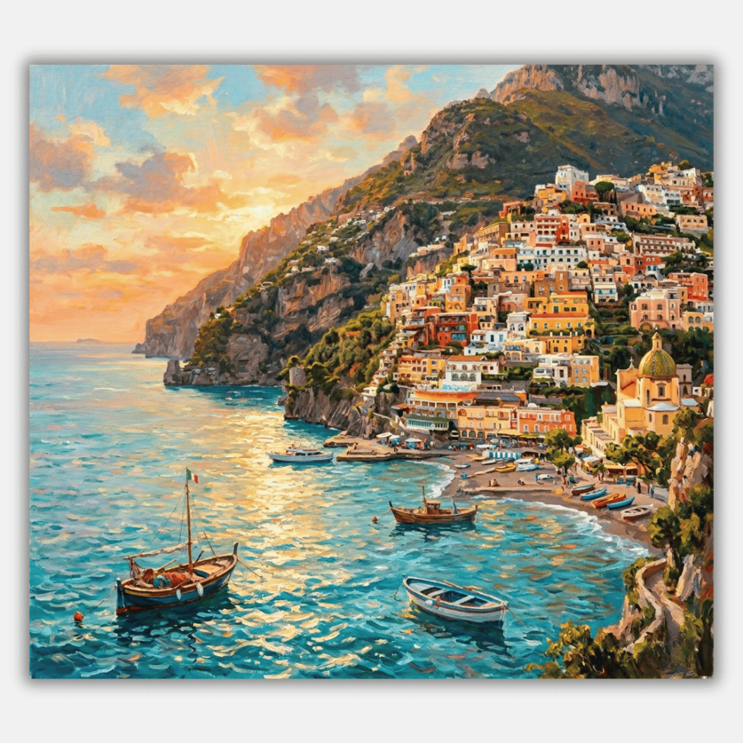 Amalfi Cliffside Sunset PicturaNumbers
