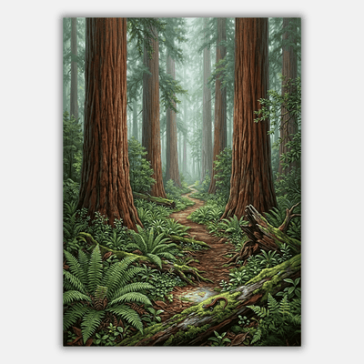 Ancient Redwood Forest Path
