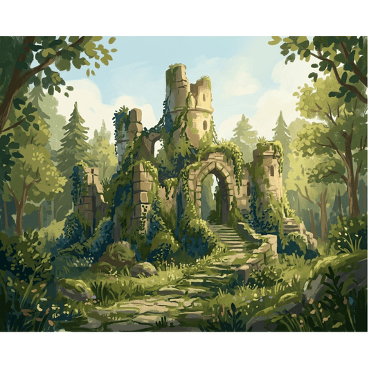 Ancient Ruins Vines PicturaNumbers