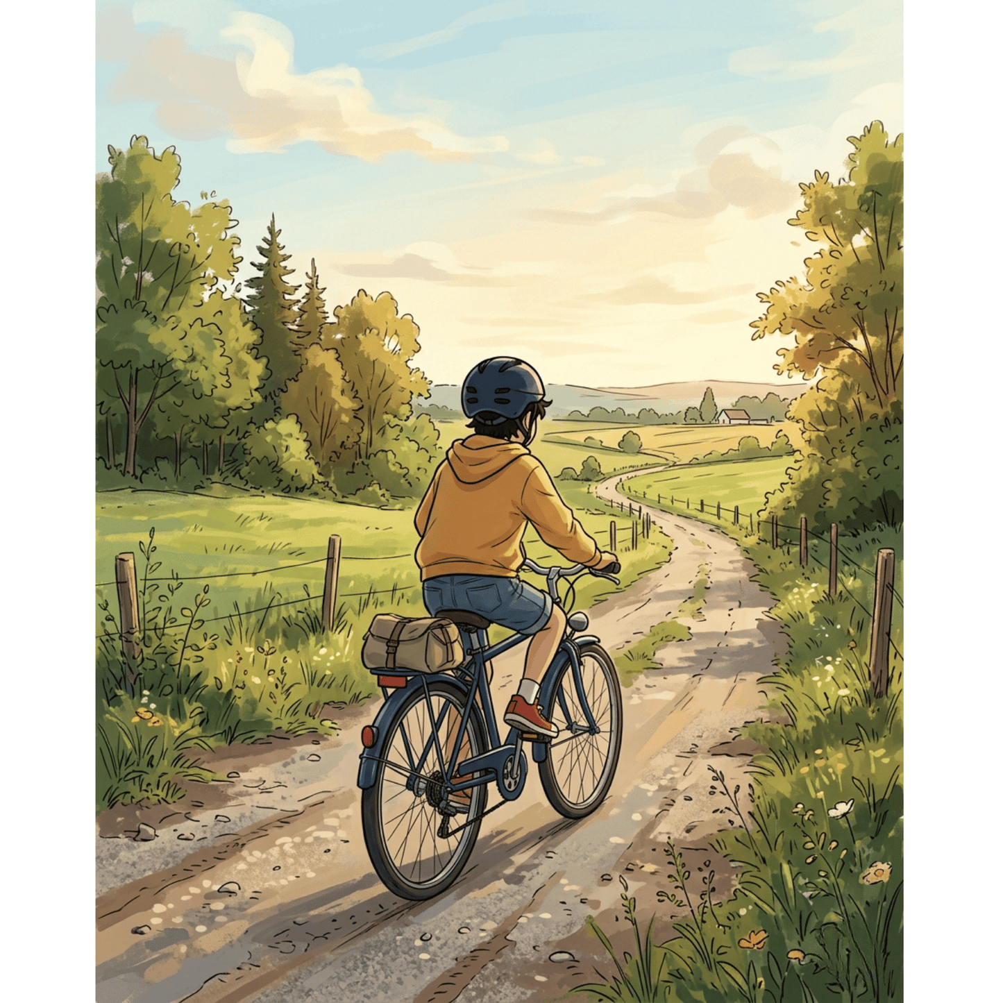 Anime Boy Countryside Ride PicturaNumbers
