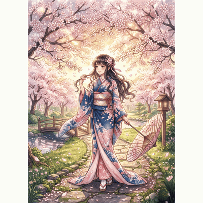 Anime Girl Cherry Blossom