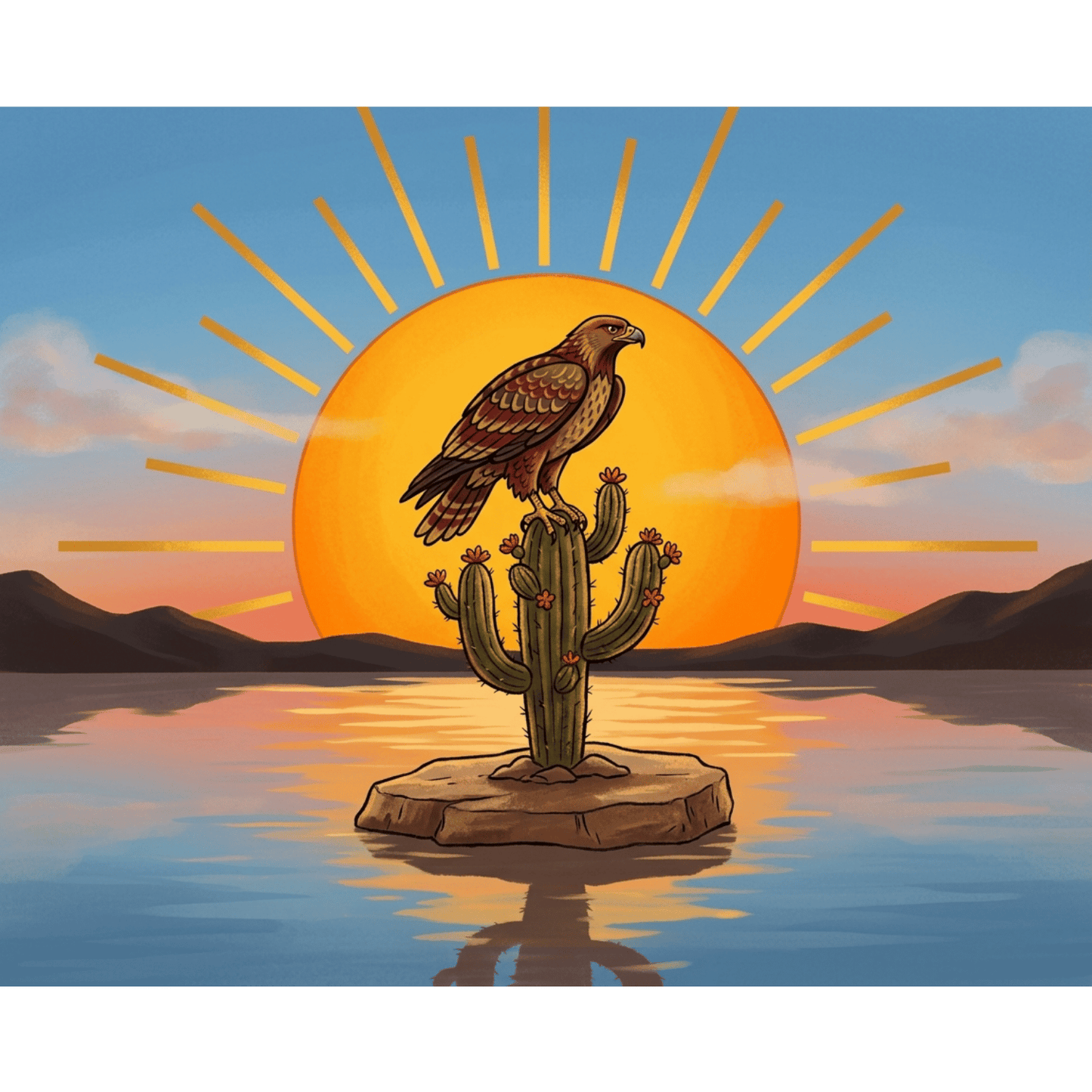 Aztec Eagle Sun Disc PicturaNumbers