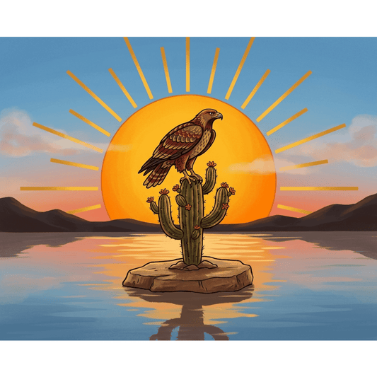 Aztec Eagle Sun Disc PicturaNumbers
