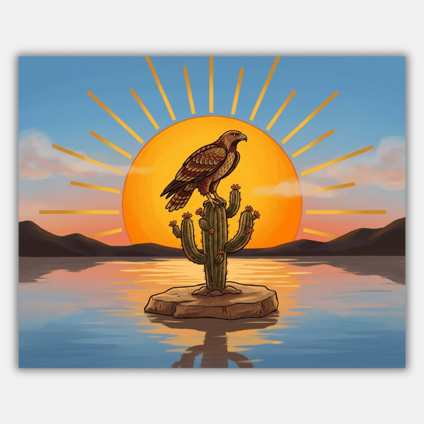 Aztec Eagle Sun Disc PicturaNumbers