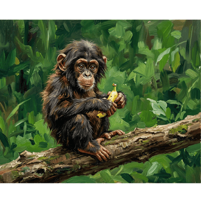 Baby Chimpanzee Banana