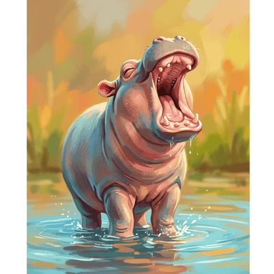 Baby Hippo Yawn