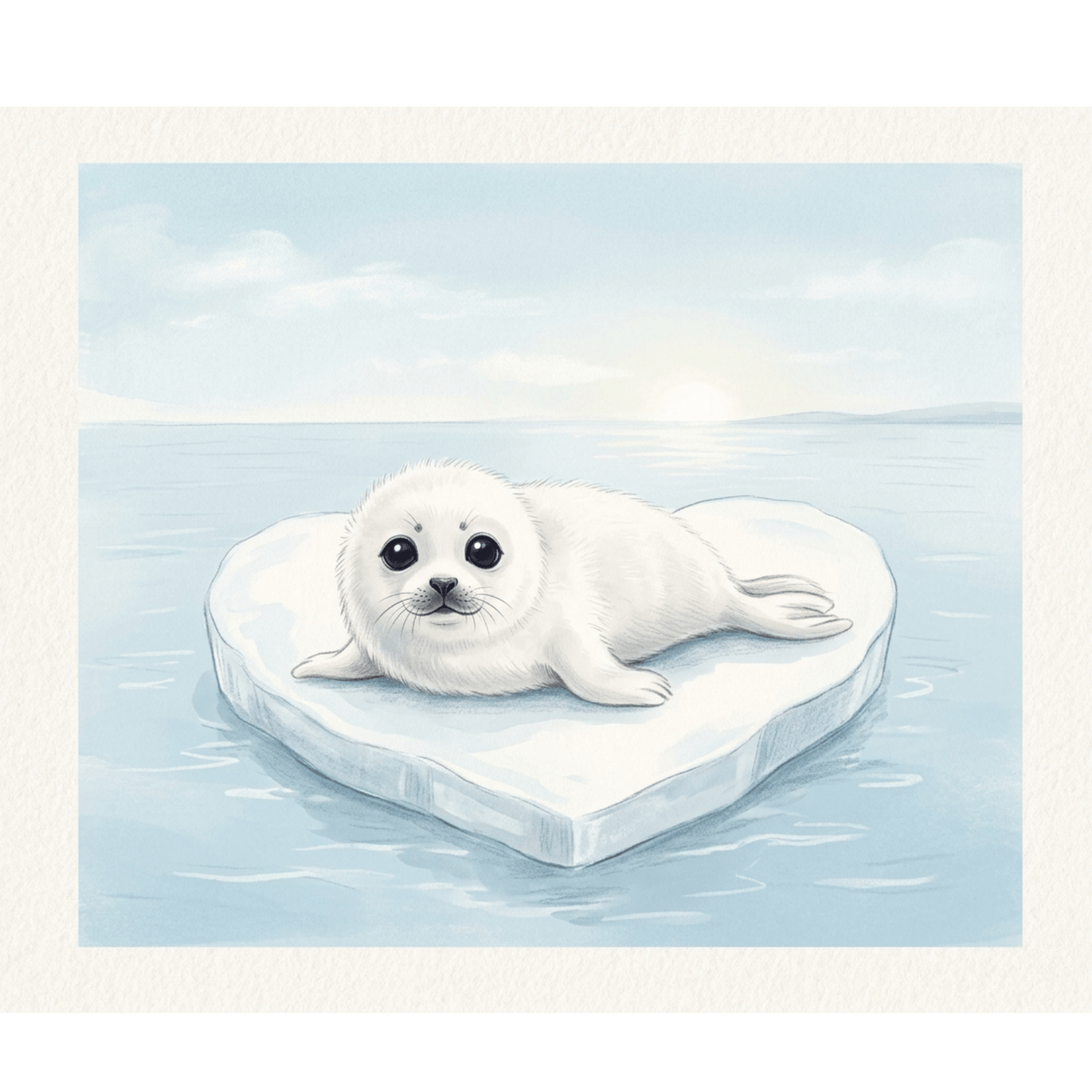 Baby Seal Ice Heart PicturaNumbers