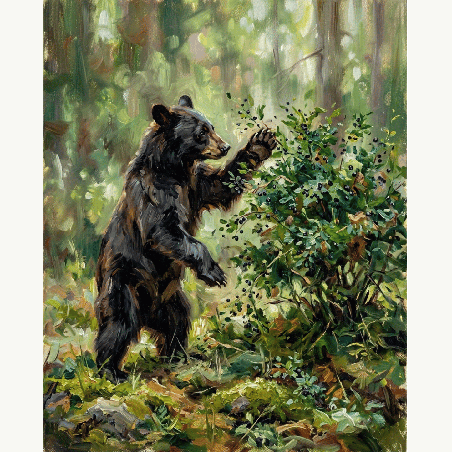 Black Bear Berry Bush PicturaNumbers