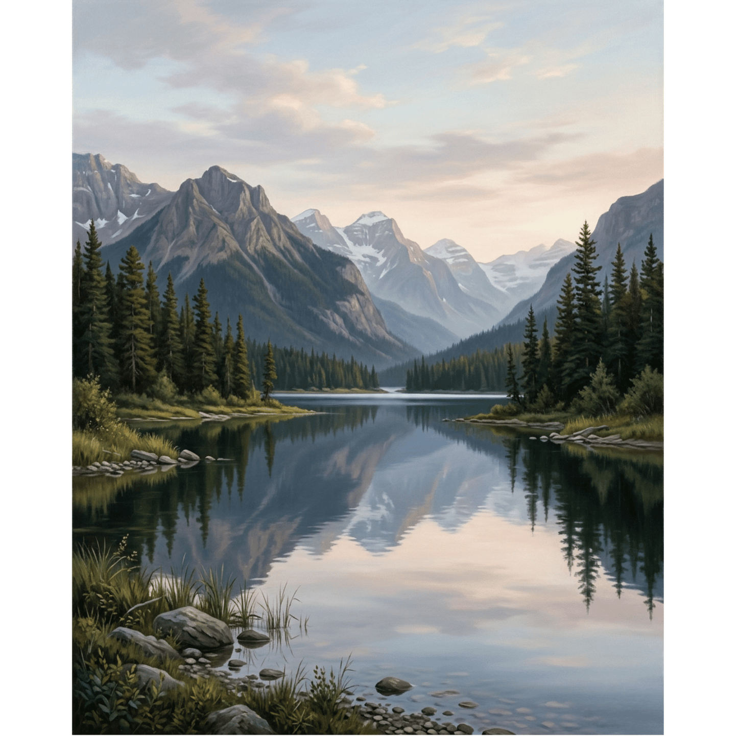 Calm Mountain Lake Scene PicturaNumbers