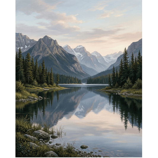 Calm Mountain Lake Scene PicturaNumbers