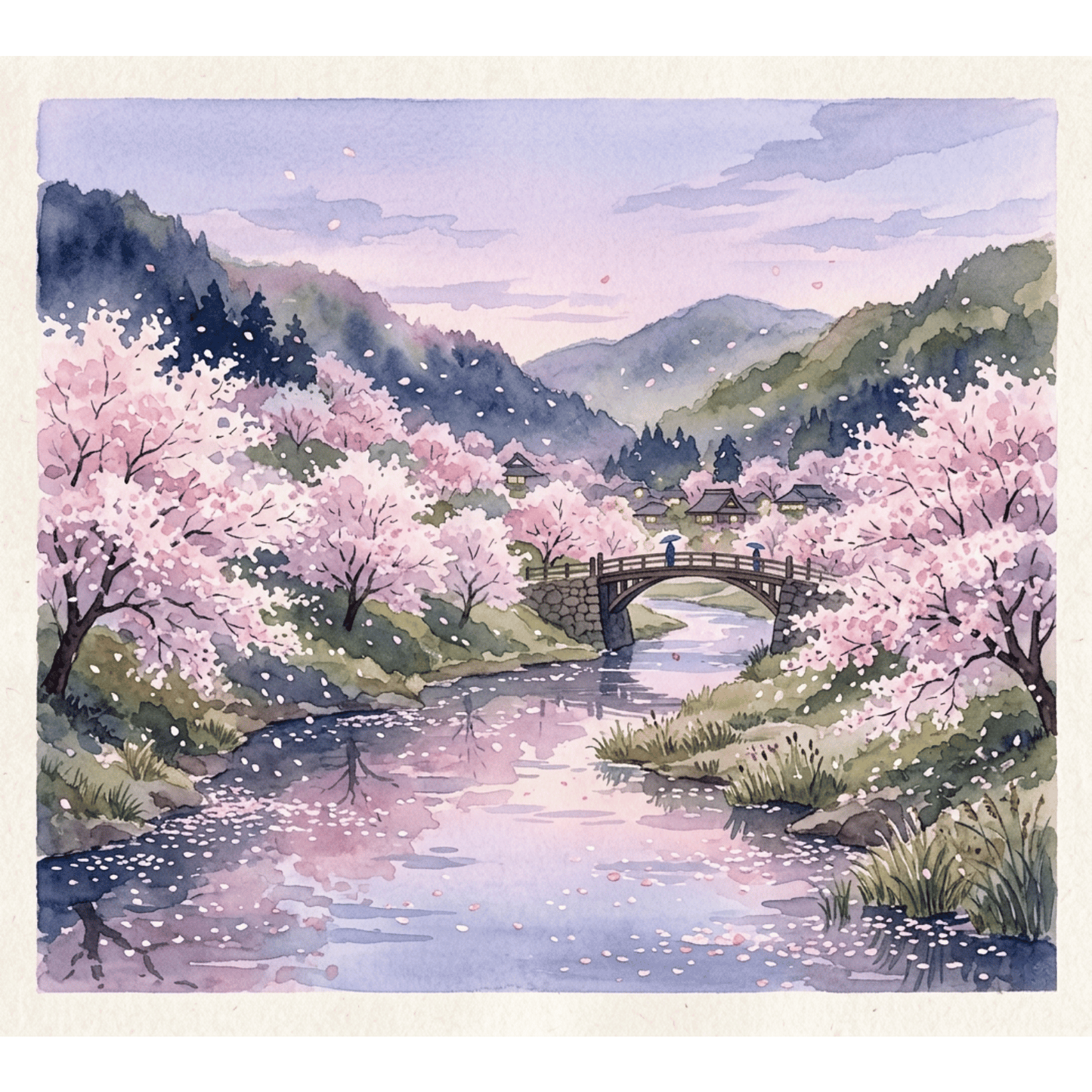 Cherry Blossom River Valley PicturaNumbers