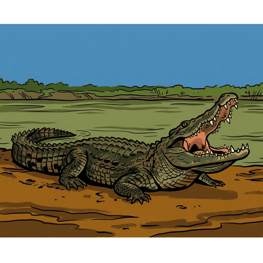 Crocodile Riverbank PicturaNumbers