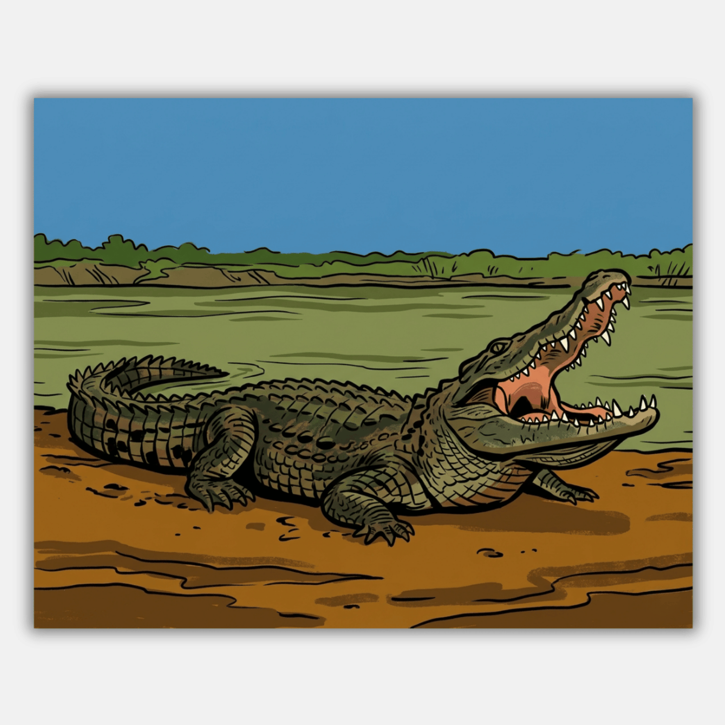 Crocodile Riverbank PicturaNumbers