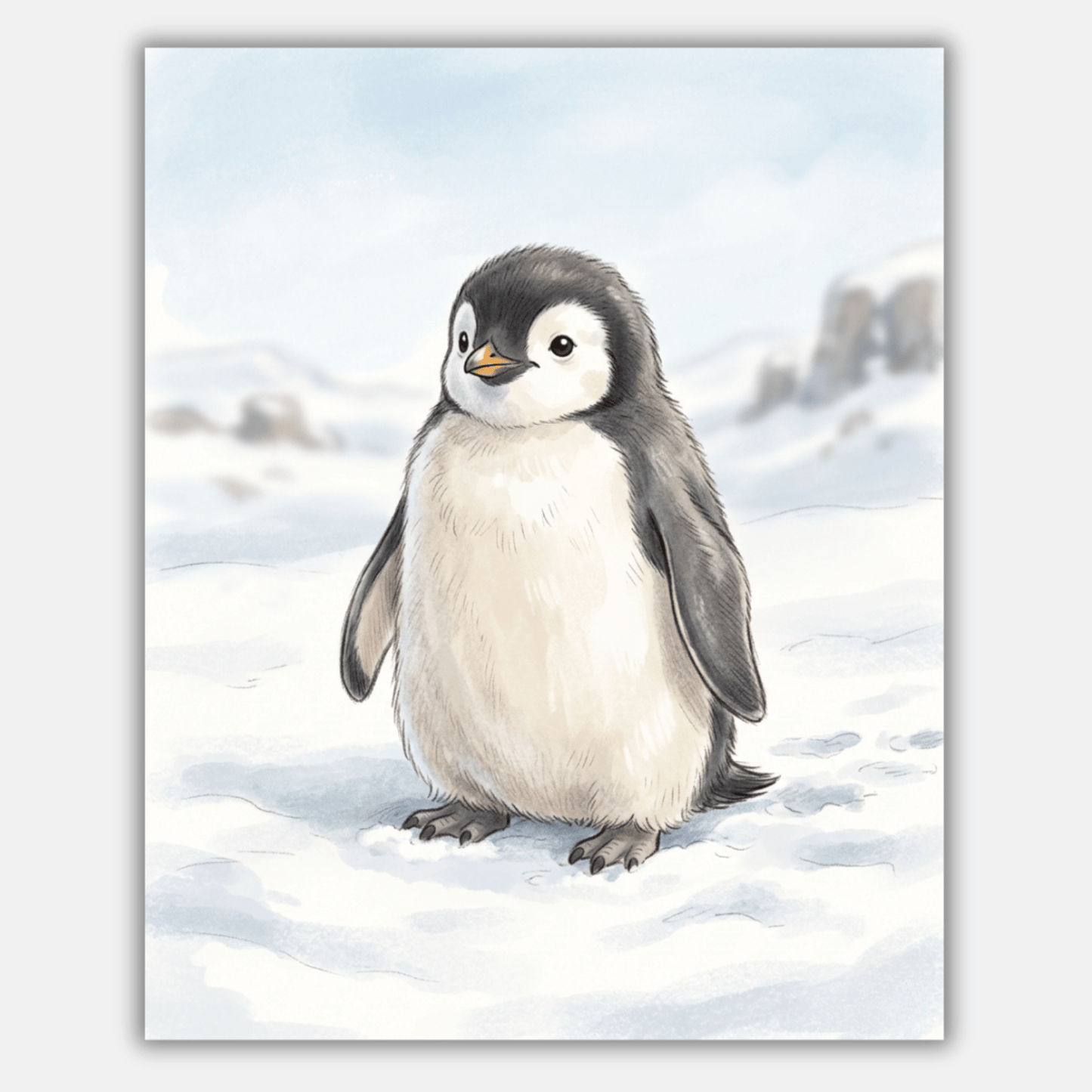 Cute Penguin Snow PicturaNumbers