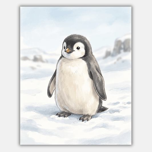 Cute Penguin Snow PicturaNumbers