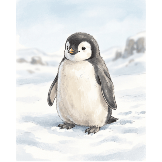 Cute Penguin Snow PicturaNumbers