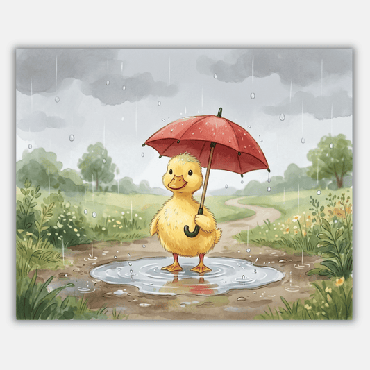 Duckling Red Umbrella PicturaNumbers