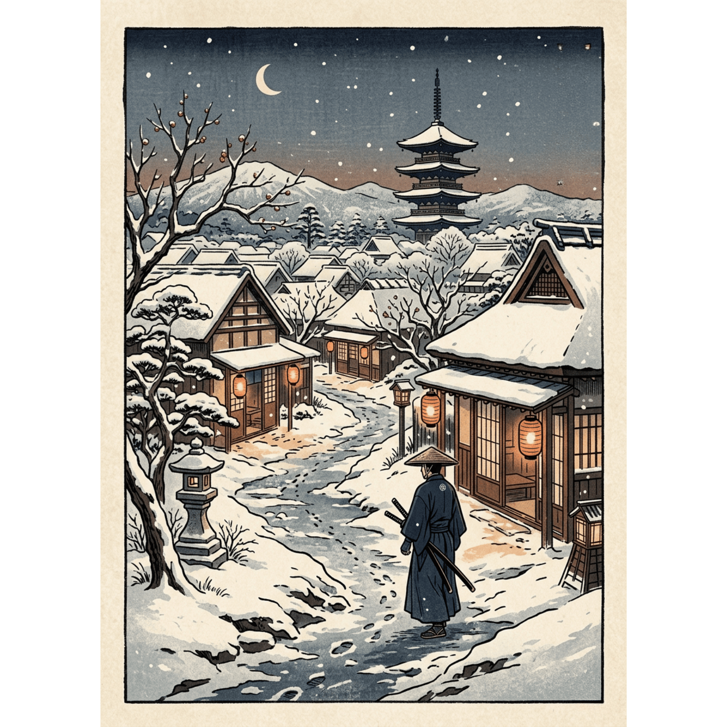 Feudal Japanese Samurai Village PicturaNumbers
