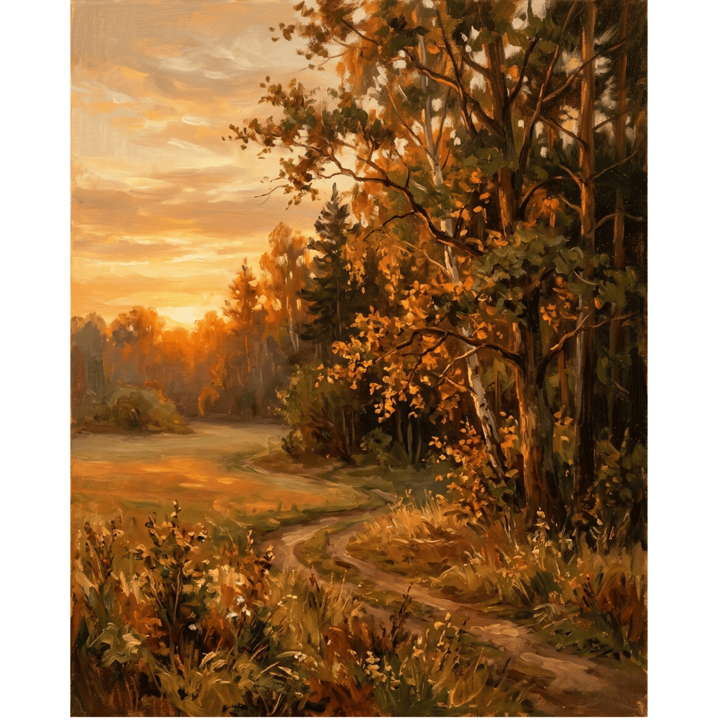 Forest Edge Sunset PicturaNumbers