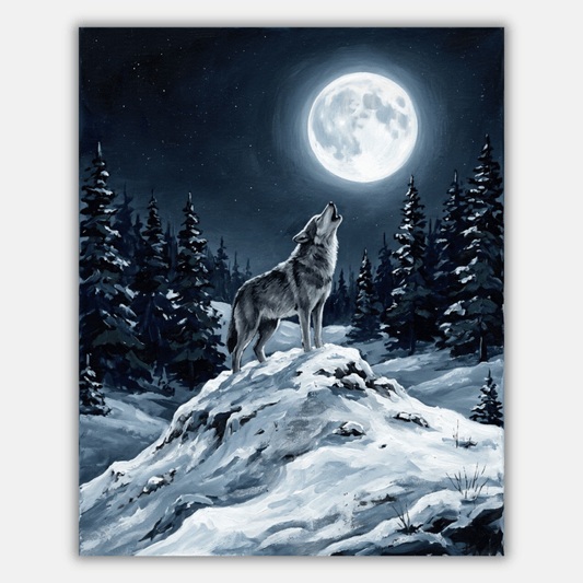 Full Moon Wolf PicturaNumbers