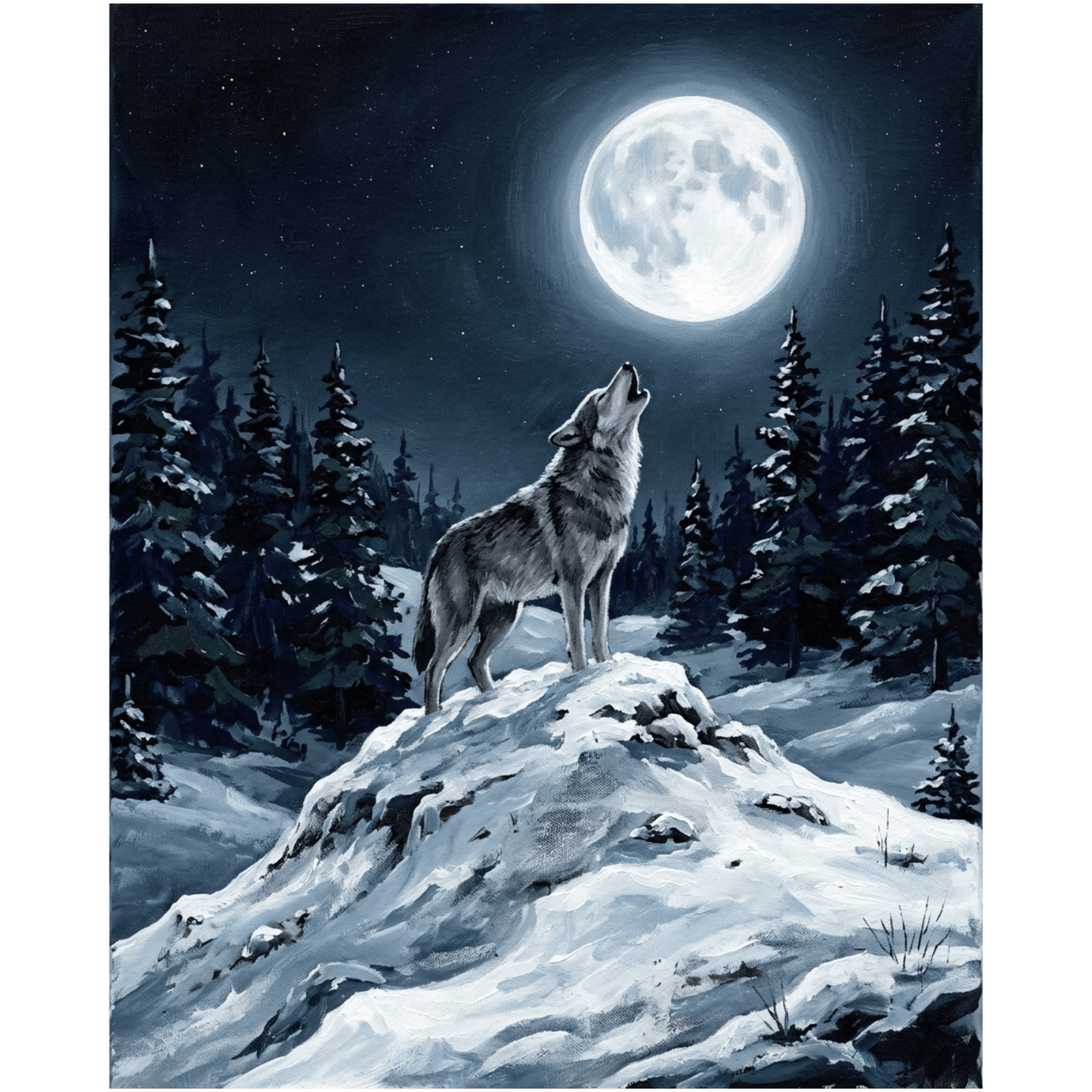 Full Moon Wolf PicturaNumbers