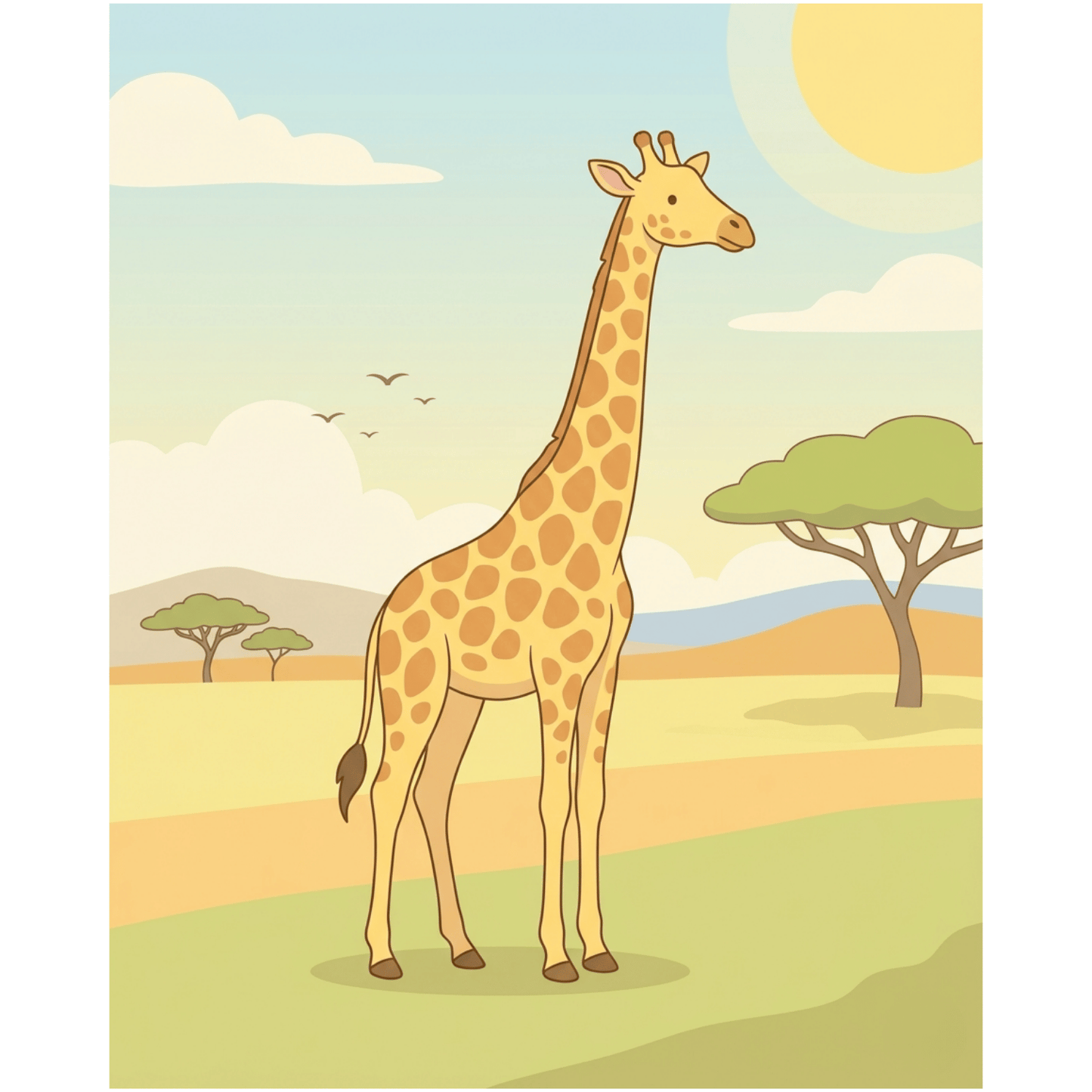 Giraffe Savannah PicturaNumbers