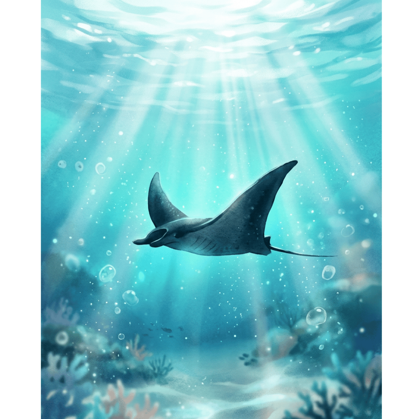 Gliding Manta Ray PicturaNumbers