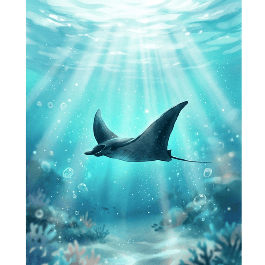 Gliding Manta Ray PicturaNumbers