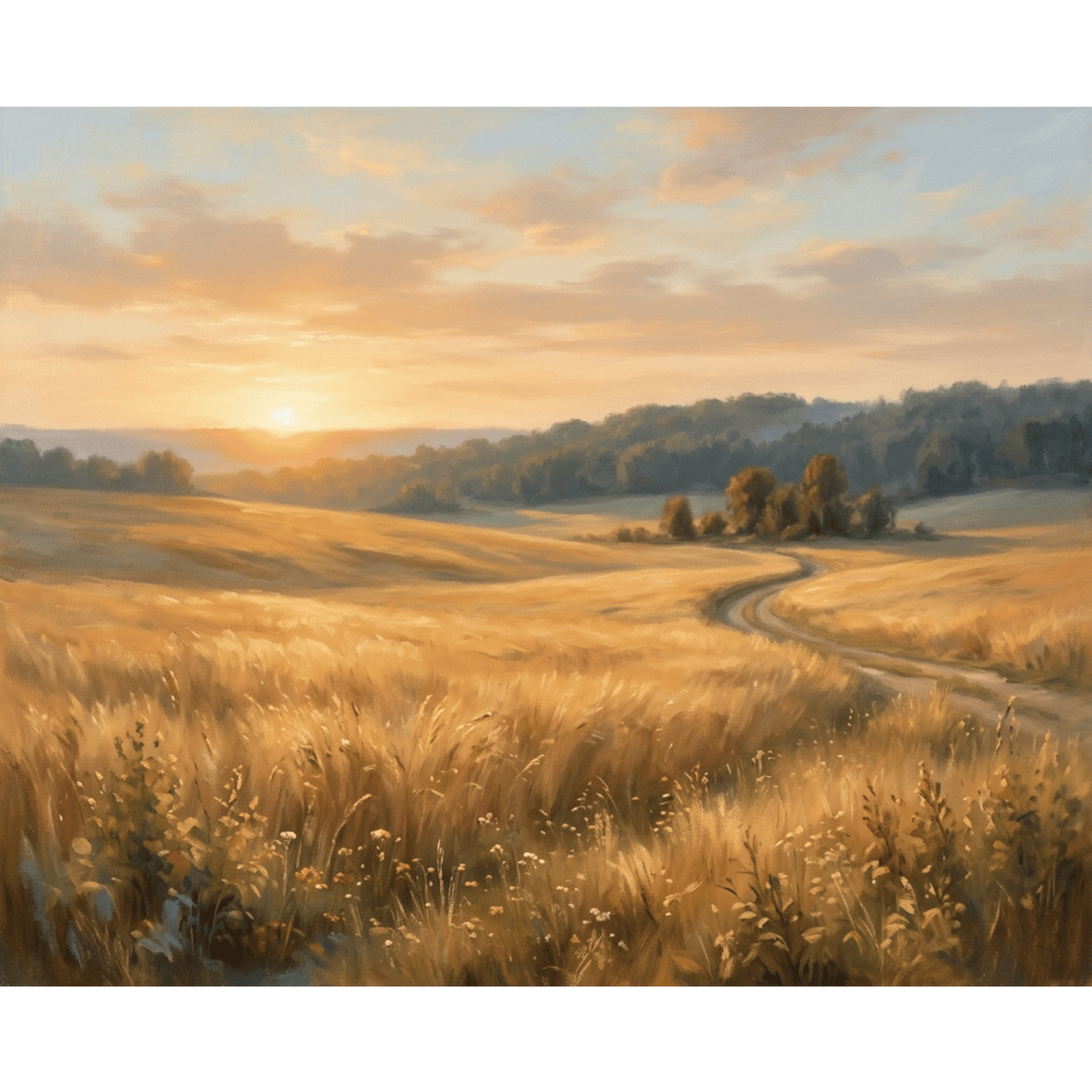 Golden Field Sunrise PicturaNumbers