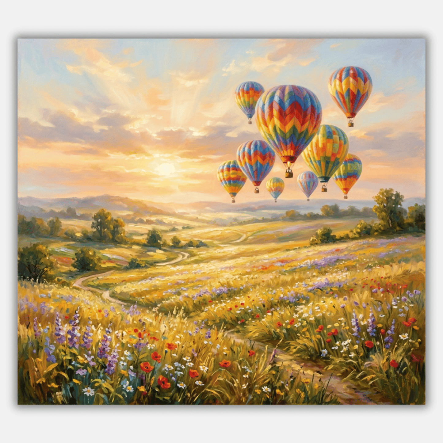 Golden Meadow Hot Air Balloons PicturaNumbers
