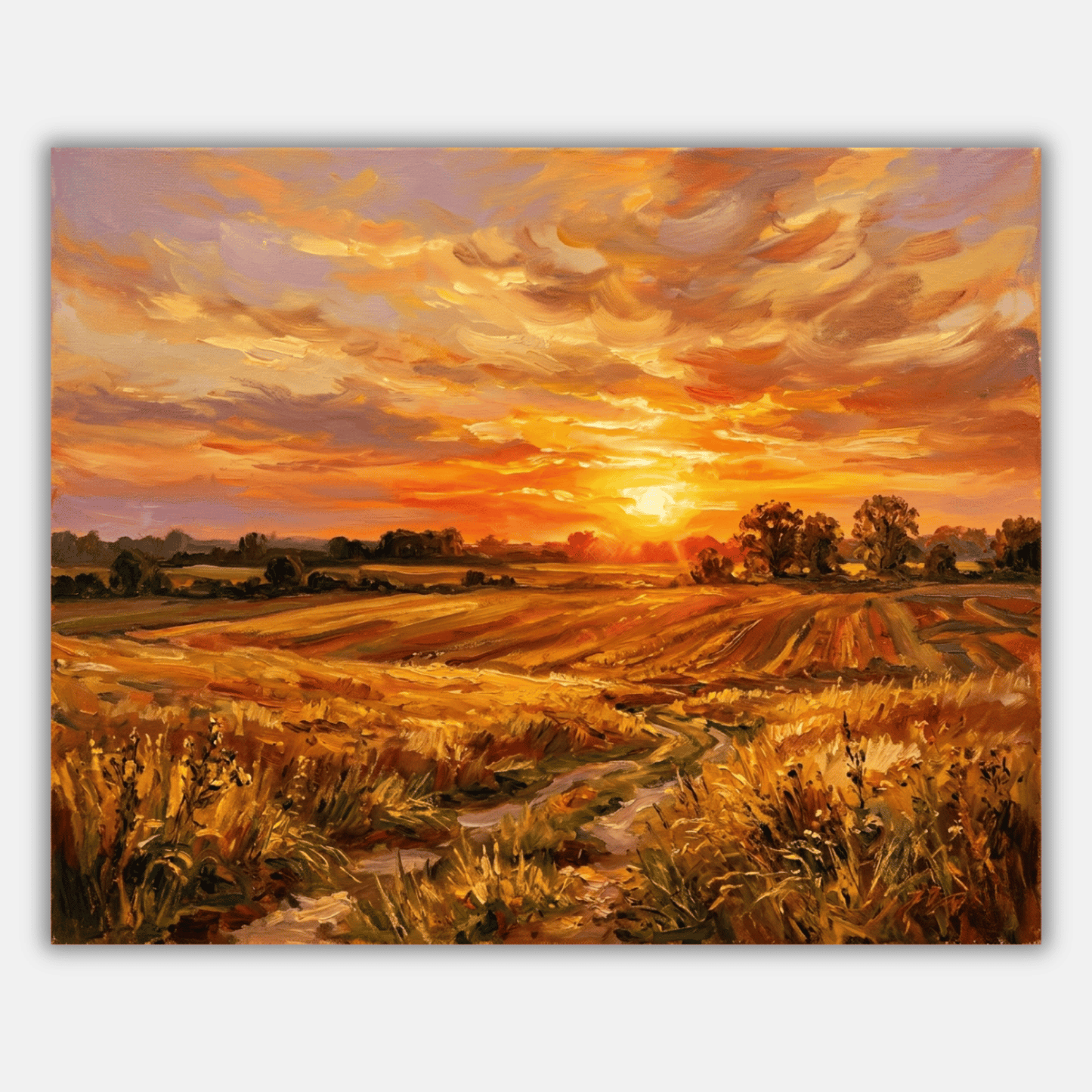 Golden Sunset Field PicturaNumbers