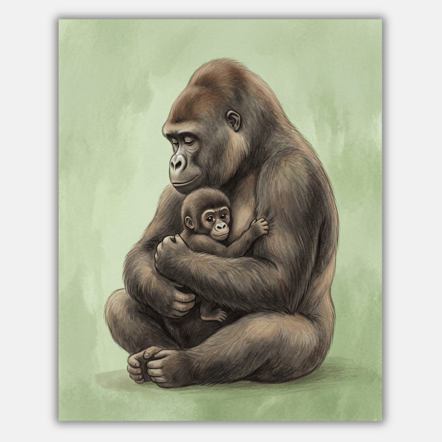 Gorilla Cuddles PicturaNumbers