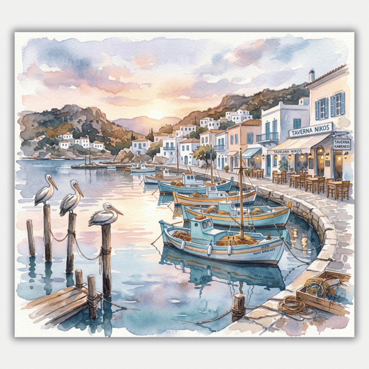 Greek Harbour Morning PicturaNumbers