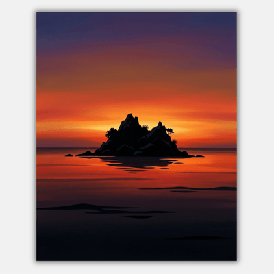 Island Silhouette Sunset