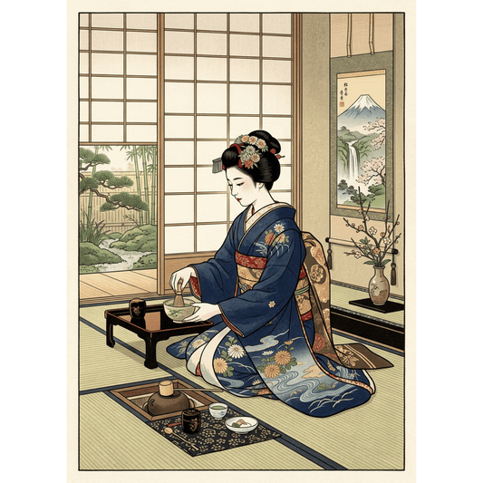 Japanese Geisha Tea Ceremony PicturaNumbers