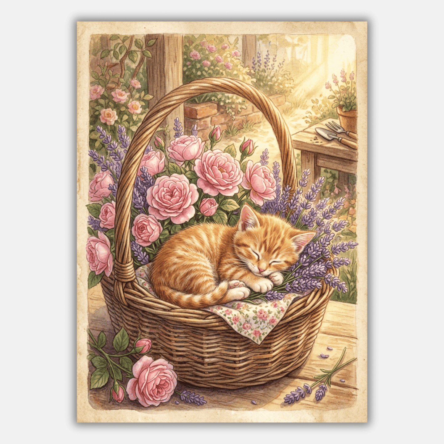 Kitten Flower Basket PicturaNumbers