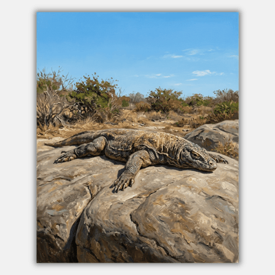 Komodo Dragon Sunbaking