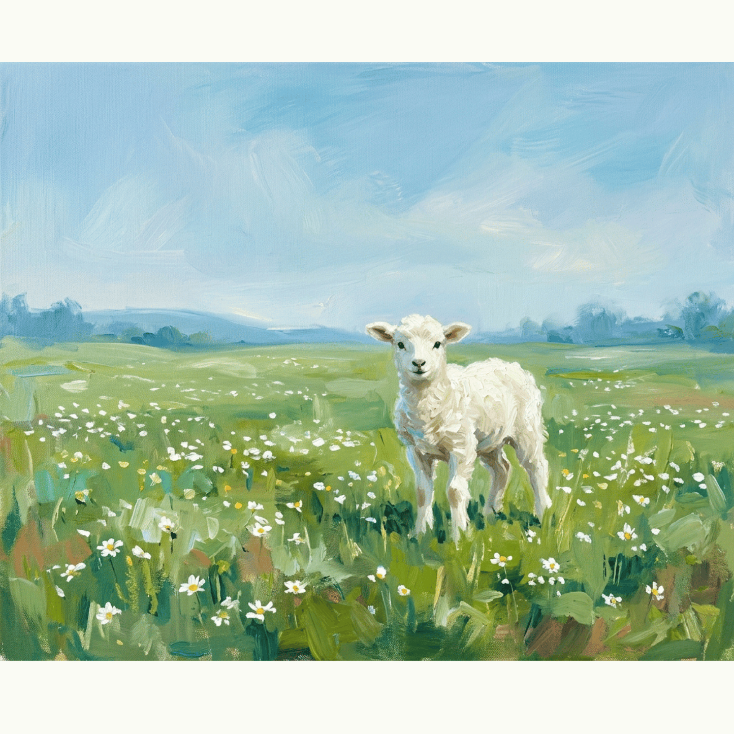Lamb Daisy Field PicturaNumbers