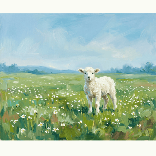 Lamb Daisy Field PicturaNumbers