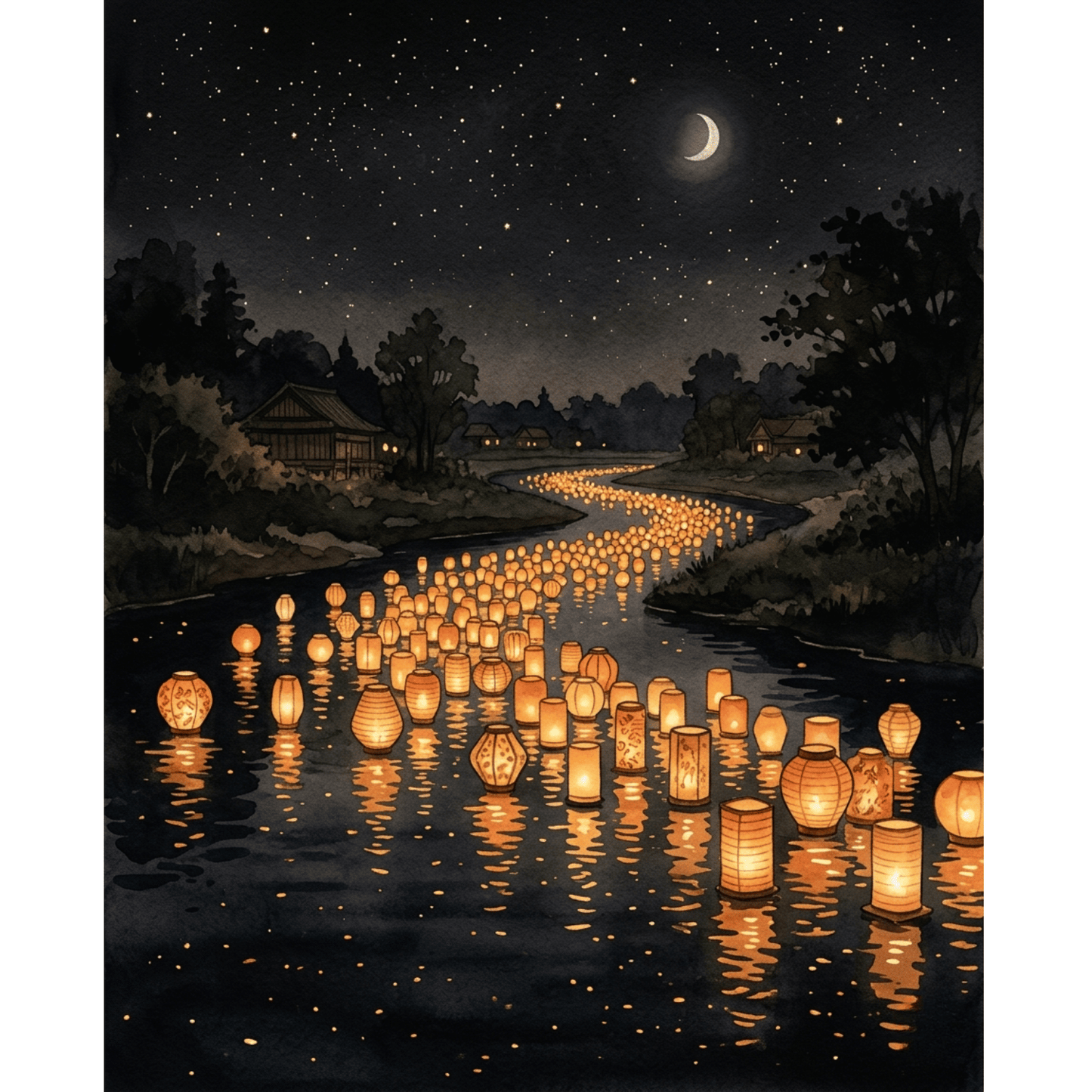 Lantern Festival River PicturaNumbers