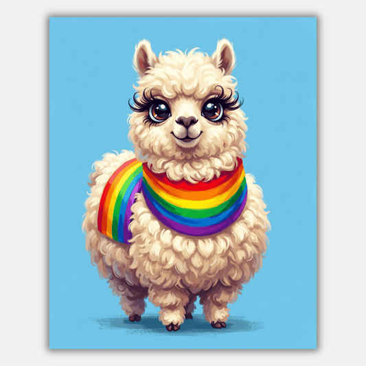 Llama Rainbow Scarf PicturaNumbers