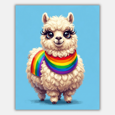 Llama Rainbow Scarf