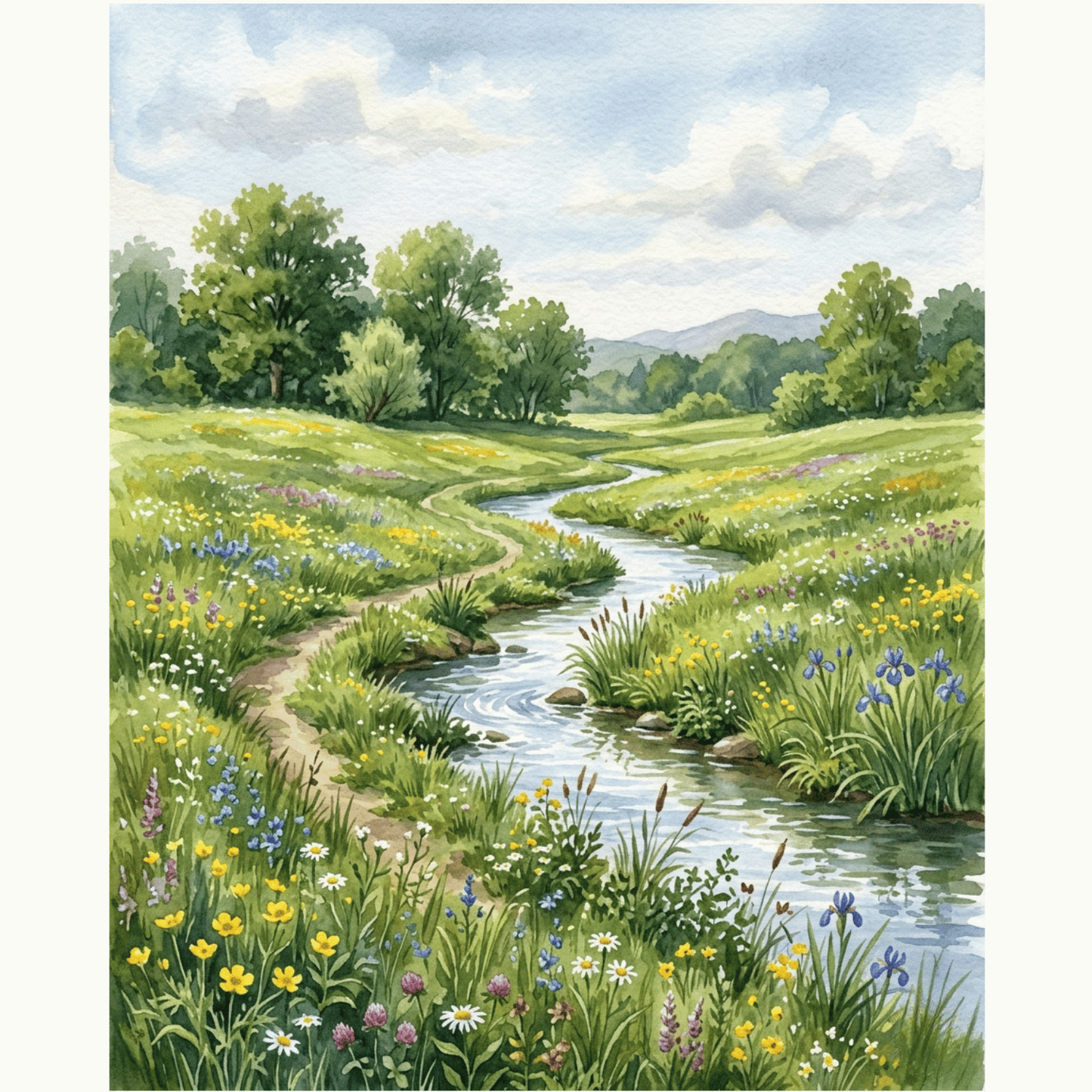 Meadow With Stream PicturaNumbers